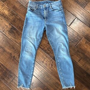 Mother high waisted straight leg jeans